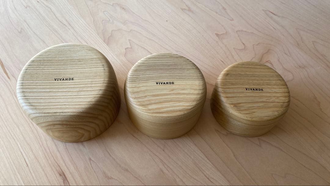 VIVAHDE 山のうつわ　木製スタッキングボウル 3個セット