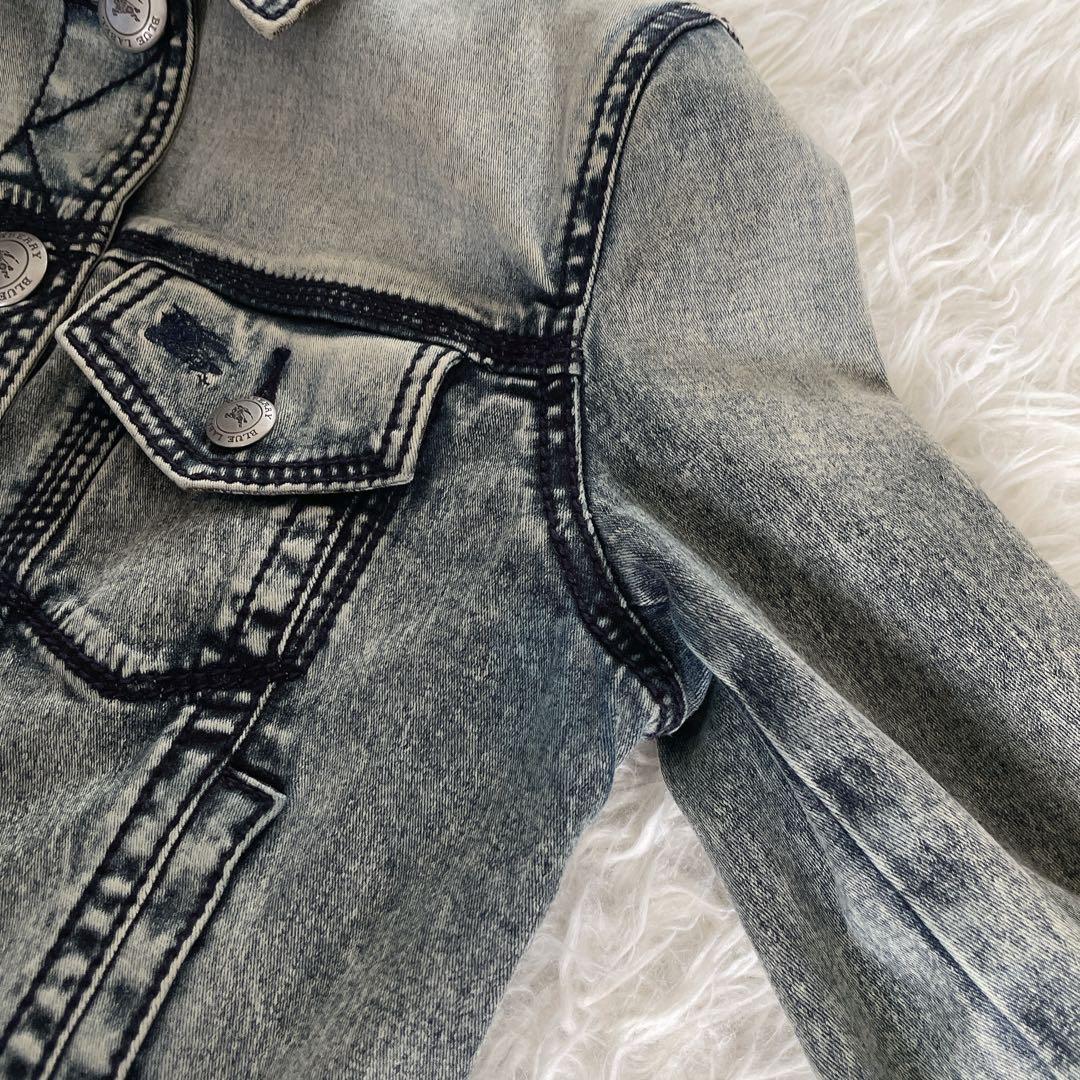 希少✨【バーバリーブルーレーベル】ホースロゴ刺繍デニムジャケット ノバチェック