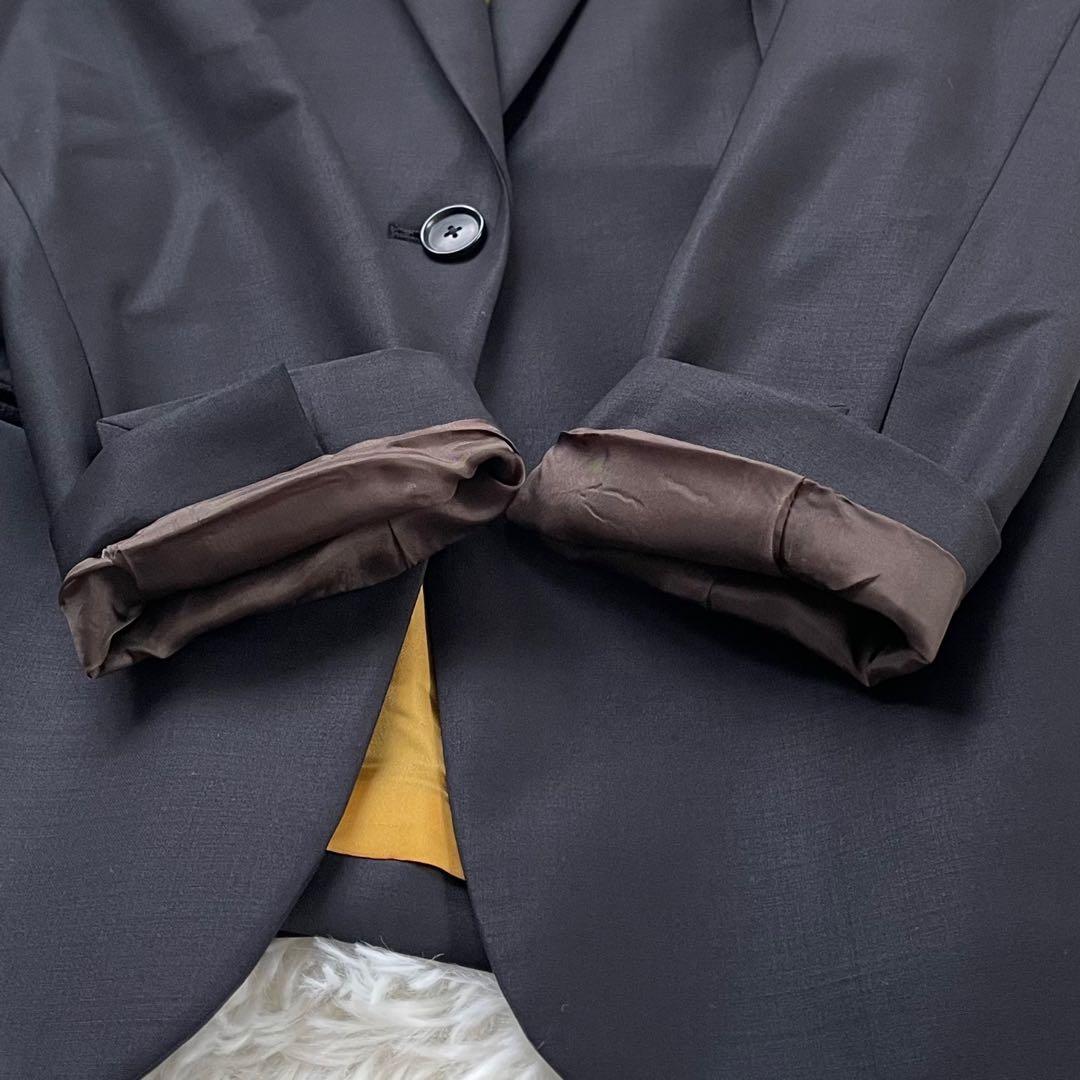 PS Paul Smith ブラックスカートスーツセットアップ上下裏地総柄