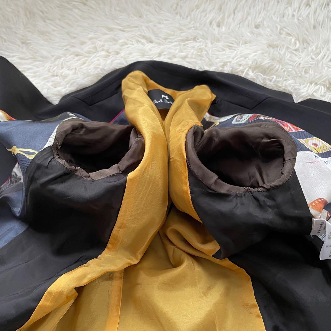 PS Paul Smith ブラックスカートスーツセットアップ上下裏地総柄
