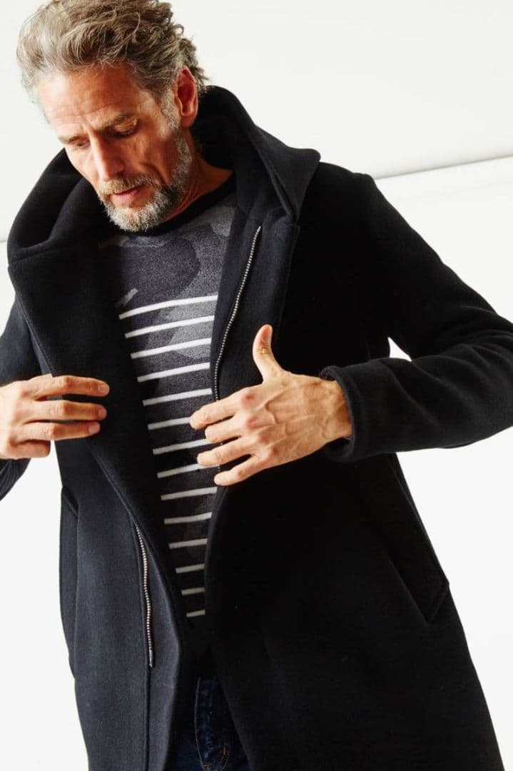 美品✳️1piu1uguale3 ラップネック ウールコート