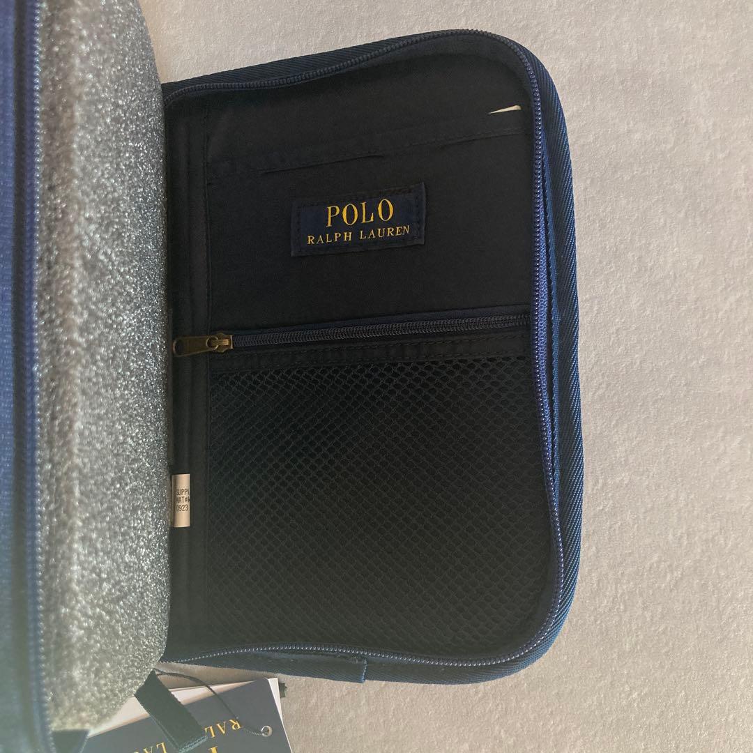 【新品未使用タグ付き】POLO ポロベア 刺繍 星条旗 ネイビー 母子手帳ケース