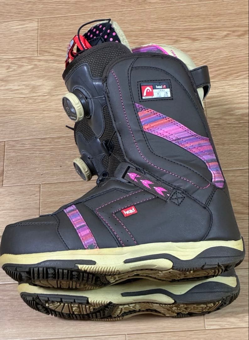 HEAD スノーボードブーツ 23cm ブラウン ピンク BOA システム
