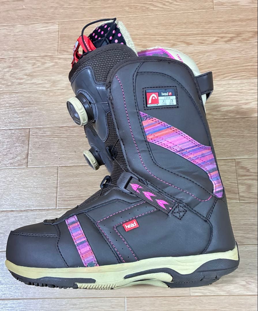 HEAD スノーボードブーツ 23cm ブラウン ピンク BOA システム