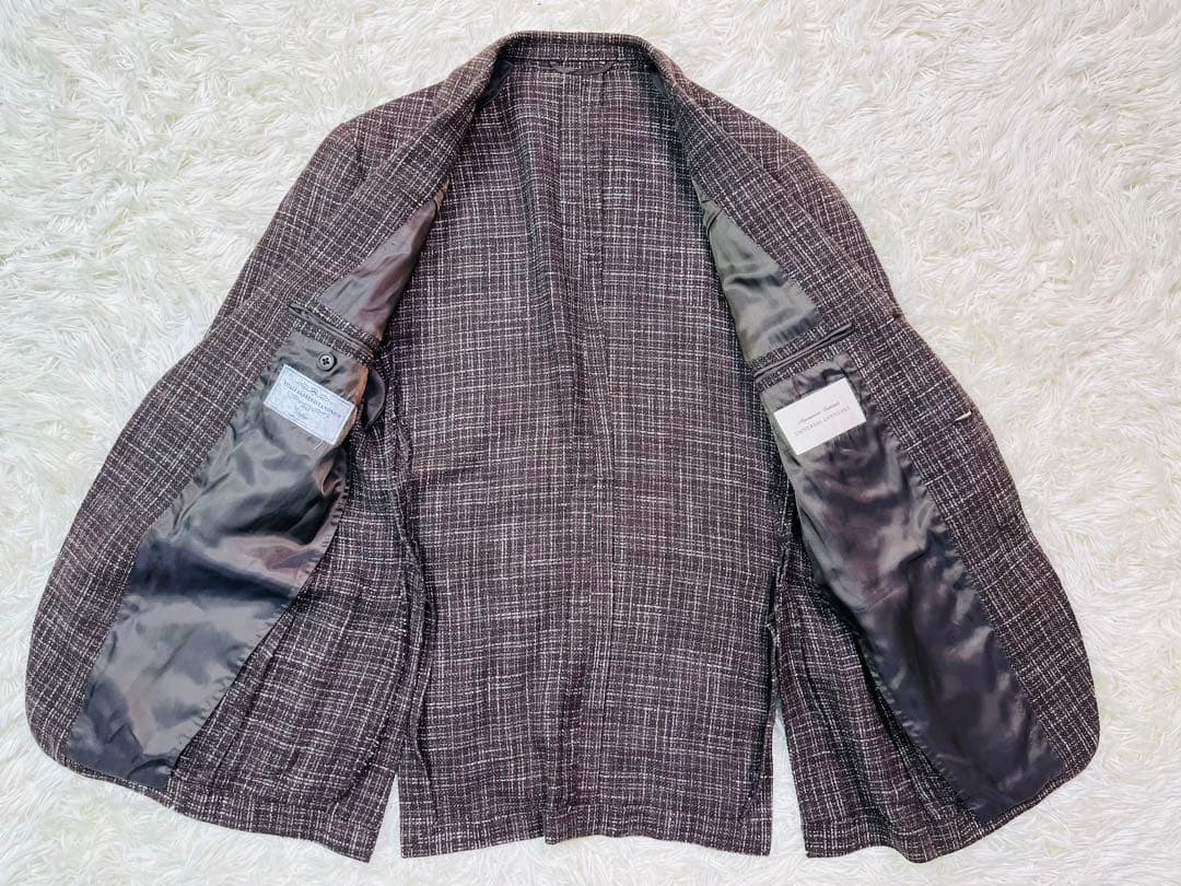 【シルク×リネン】ユニバーサルランゲージ　カノニコ生地　ツイードブレザー　46