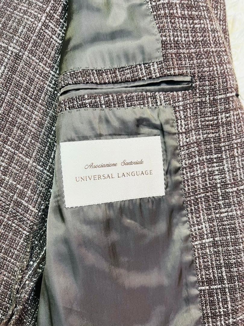 【シルク×リネン】ユニバーサルランゲージ　カノニコ生地　ツイードブレザー　46