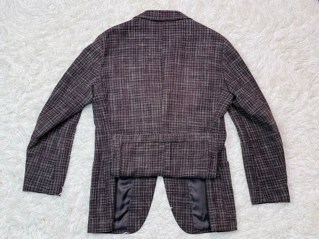 【シルク×リネン】ユニバーサルランゲージ　カノニコ生地　ツイードブレザー　46