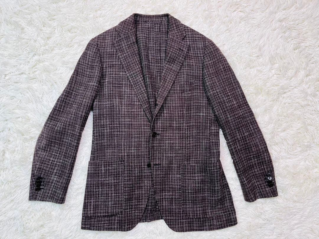 【シルク×リネン】ユニバーサルランゲージ　カノニコ生地　ツイードブレザー　46