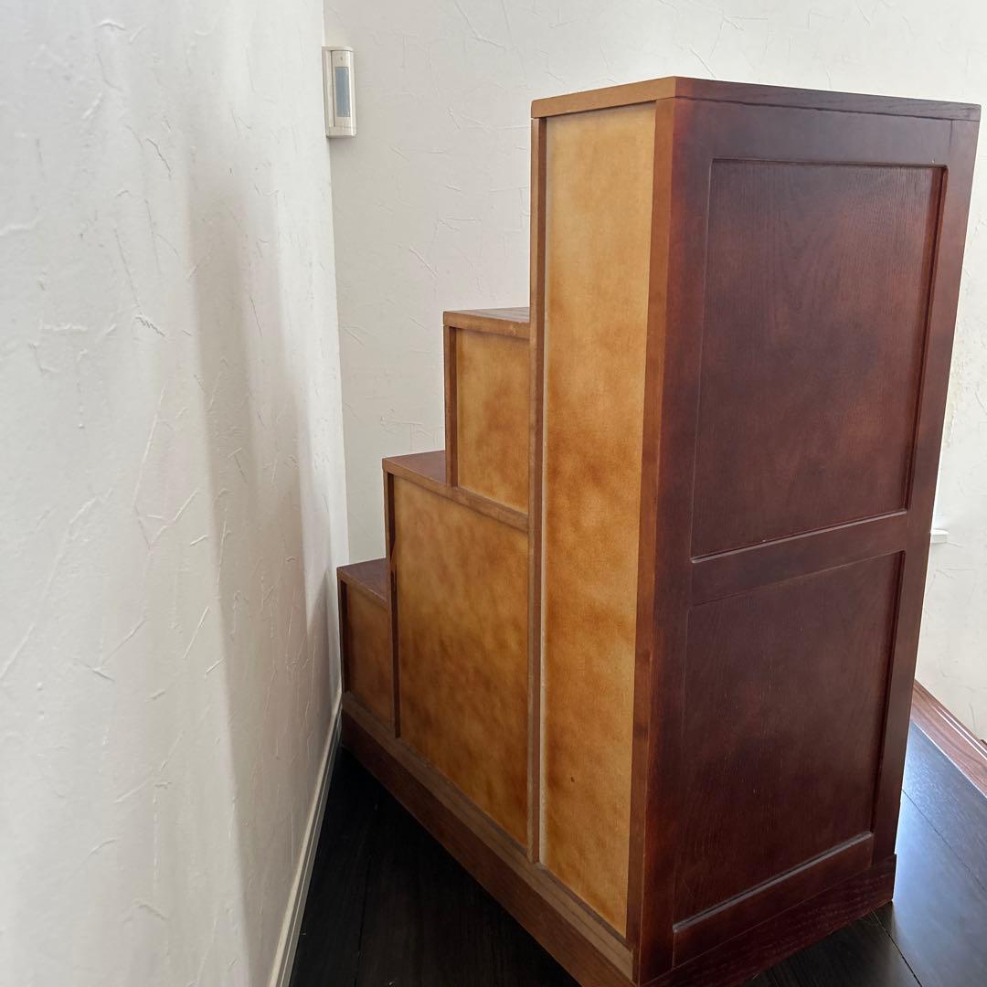 民芸調家具　階段箪笥　階段タンス　右階段