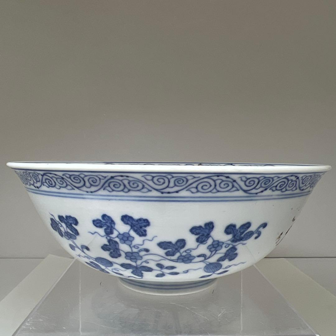 中国清時代　大清光緒年製青花鉢　口径16.3㎝　東Y8-0105☆2Fタサチ