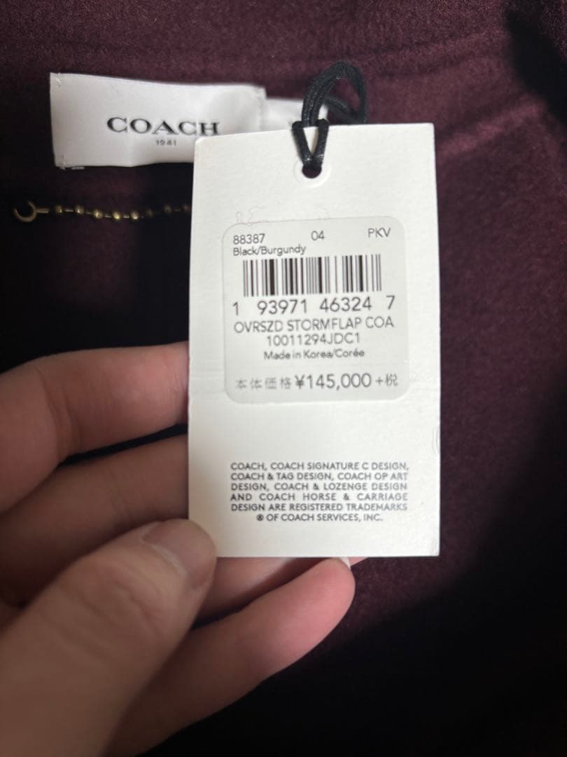【sakura】COACH 黒 ワイン ロングコート