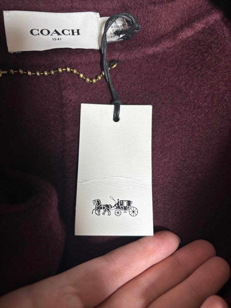 【sakura】COACH 黒 ワイン ロングコート