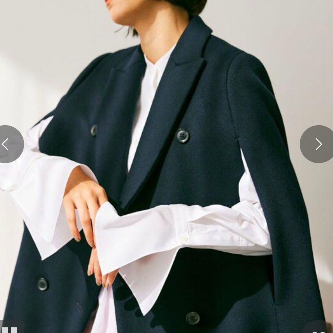 定価9.2万/2023年♡ベイジ CLOVIS ケープ ポンチョ ダブル ウール