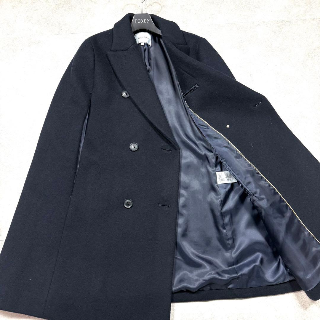 定価9.2万/2023年♡ベイジ CLOVIS ケープ ポンチョ ダブル ウール