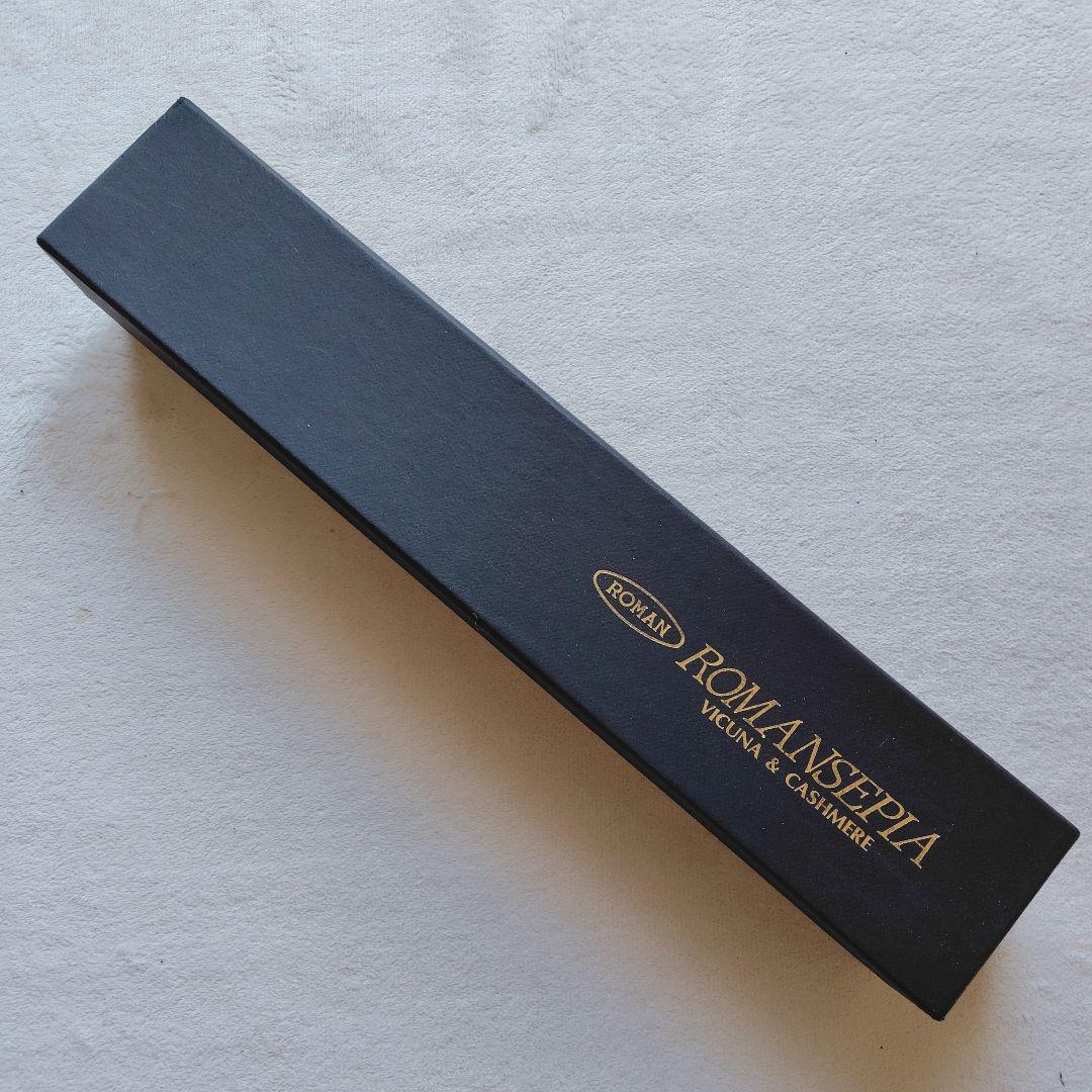 ロマンセピア ショール ビキューナ カシミヤ ストール 高級素材 希少 黒 箱付