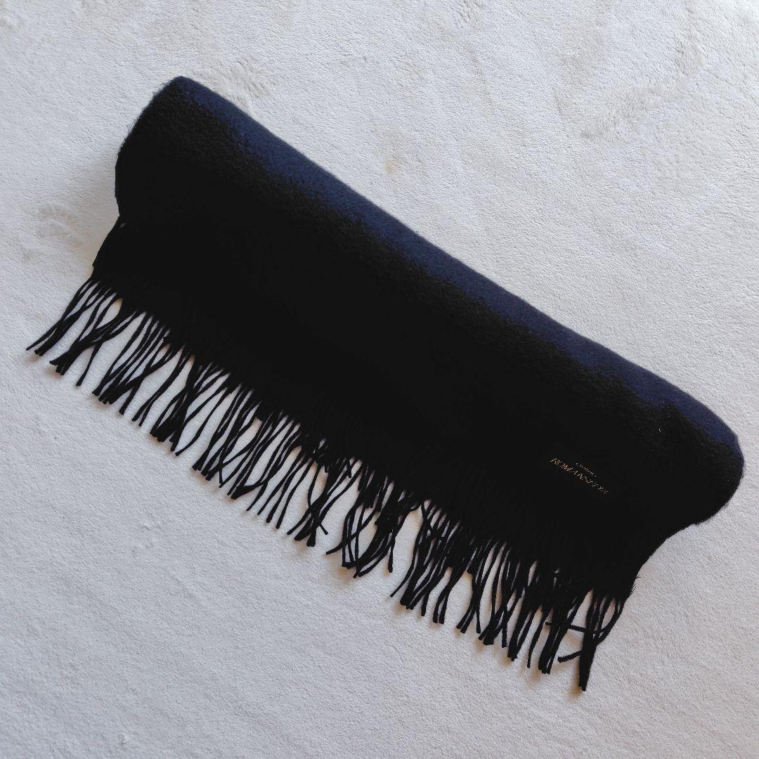 ロマンセピア ショール ビキューナ カシミヤ ストール 高級素材 希少 黒 箱付