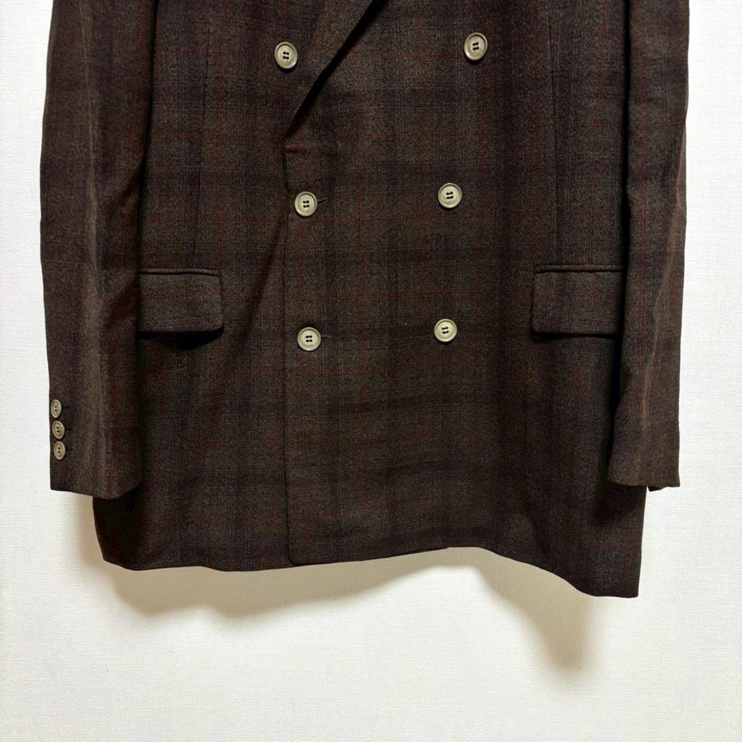 vintage スーツ ダブル ジャケット パンツ ブラウン 茶色 セットアップ