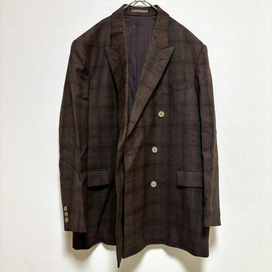 vintage スーツ ダブル ジャケット パンツ ブラウン 茶色 セットアップ