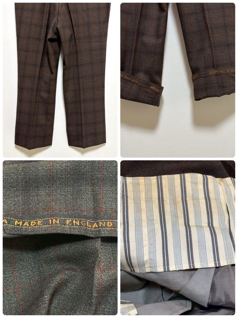 vintage スーツ ダブル ジャケット パンツ ブラウン 茶色 セットアップ