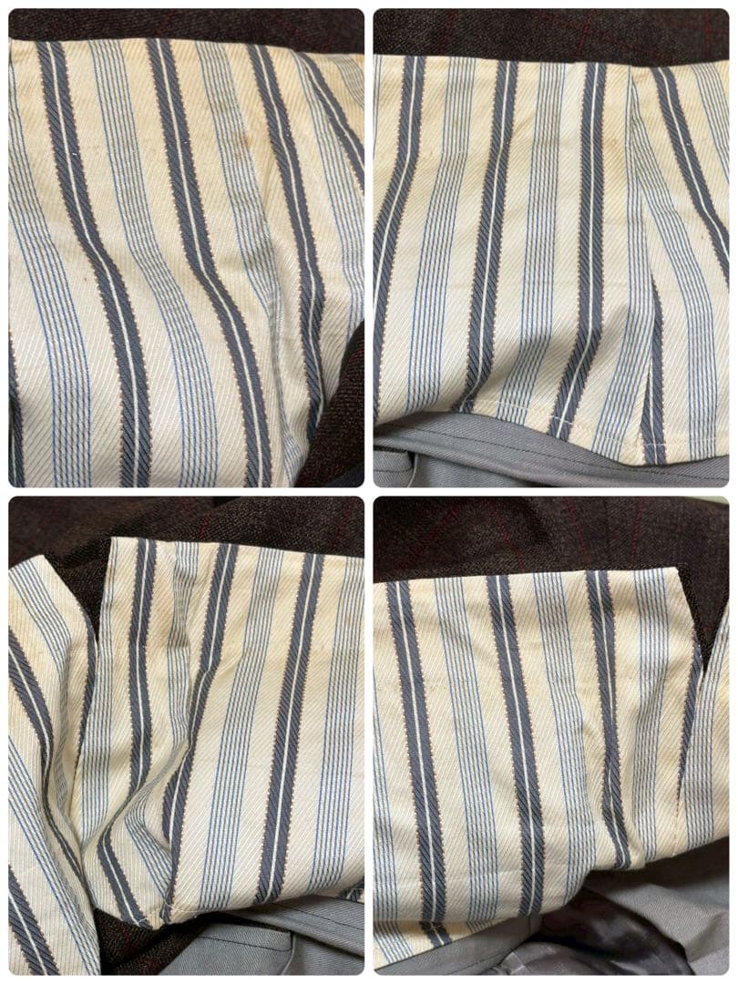 vintage スーツ ダブル ジャケット パンツ ブラウン 茶色 セットアップ