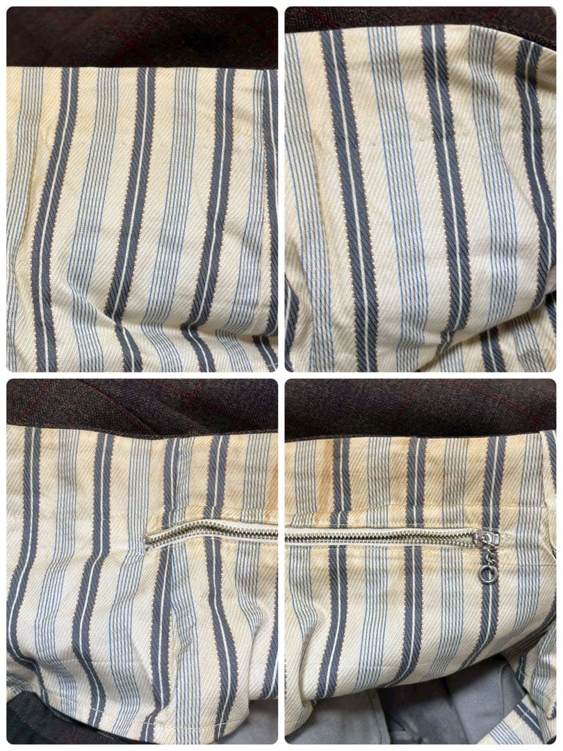 vintage スーツ ダブル ジャケット パンツ ブラウン 茶色 セットアップ