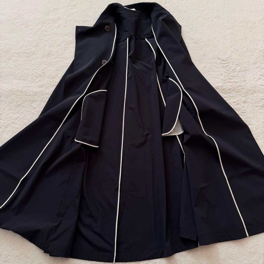 美品　フォクシーニューヨーク ケンジントレンチコート ミッドナイトブルー　40