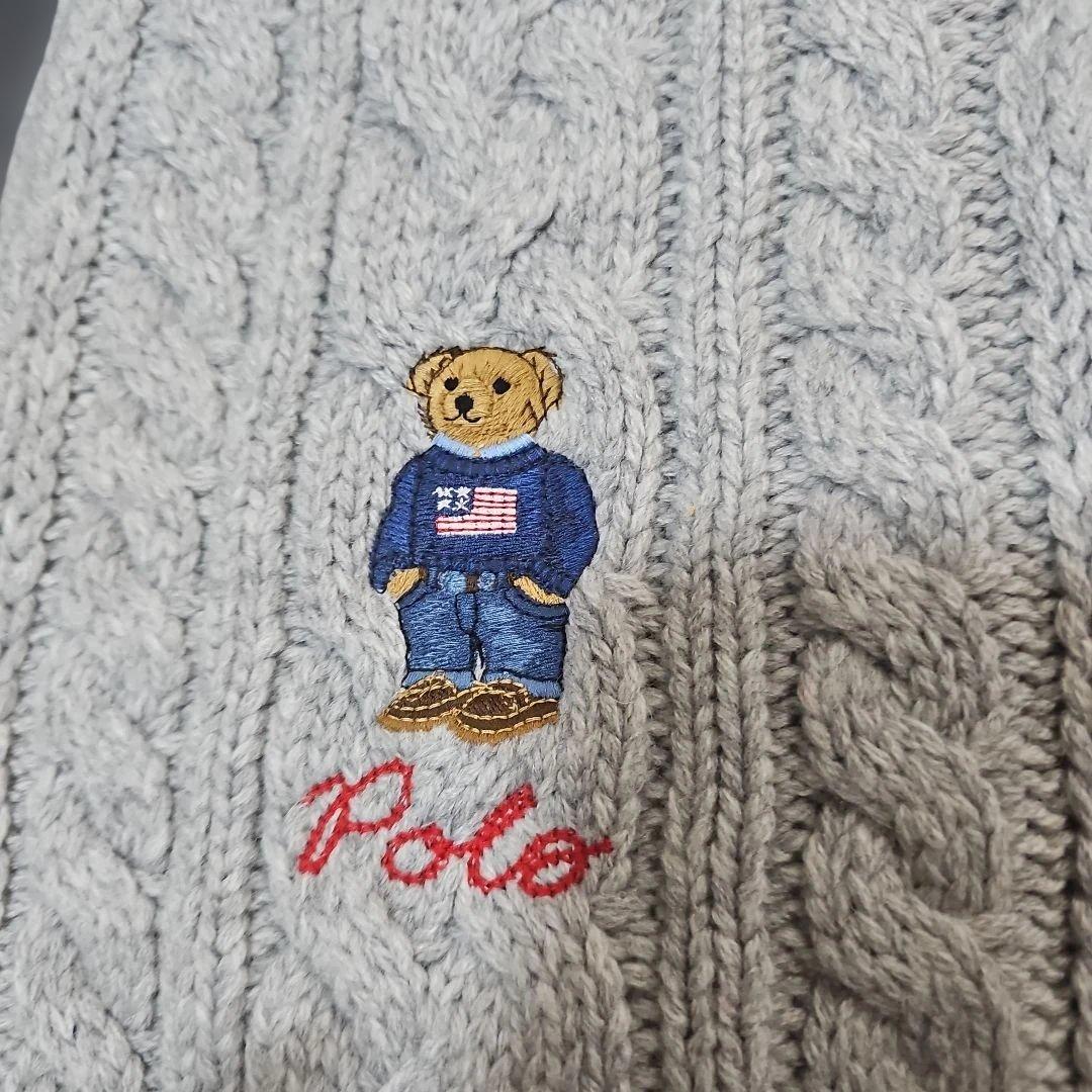 新品 Polo Ralph Lauren ケーブル編みマフラー グレー