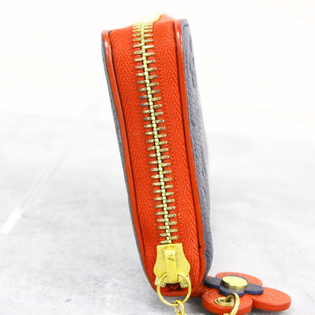 ◇ルイヴィトン ポルトフォイユ クレマンス フラワーチャーム ネイビー×レッド