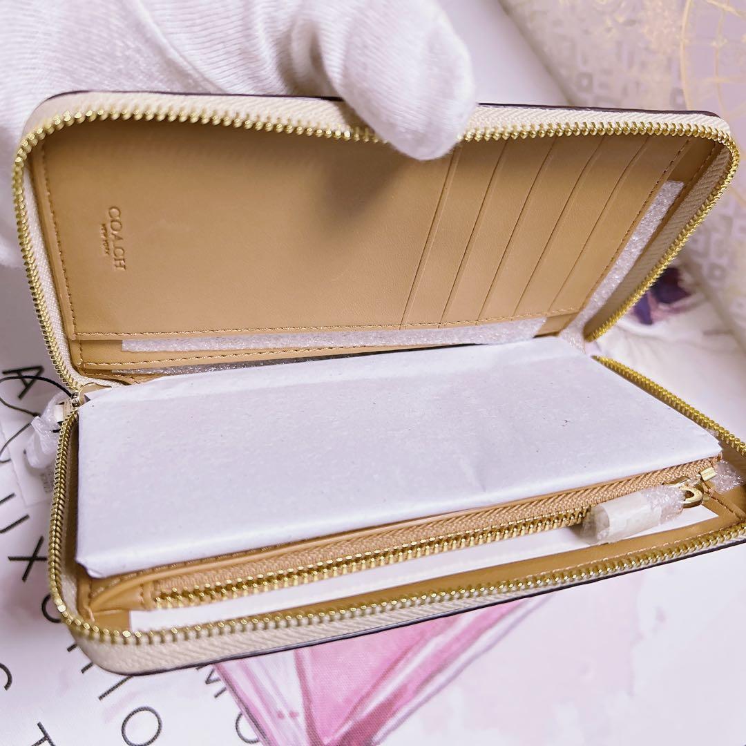 COACH シグネチャー ラウンドジップ 長財布 PVCコーティング