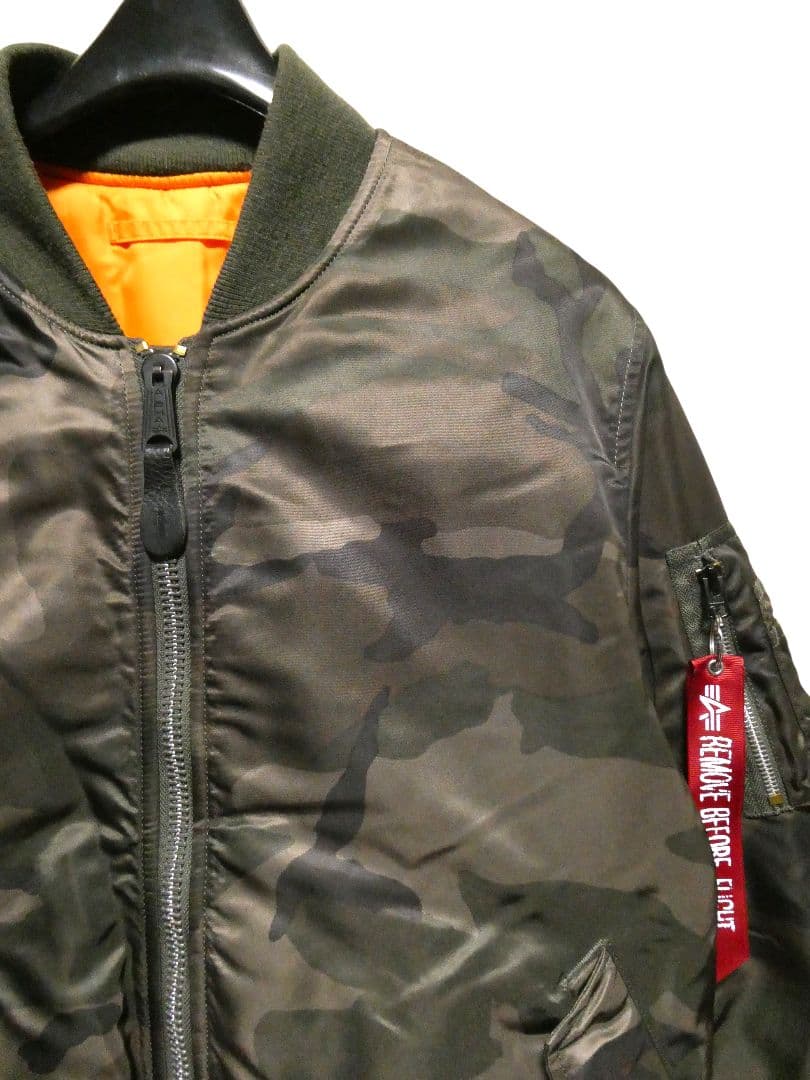 迷彩カモフラ！ビッグサイズL！アルファMA-1フライトジャケット