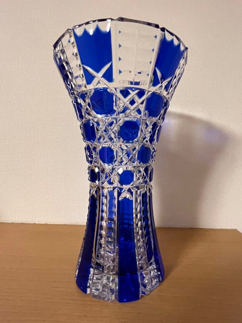BOHEMIA ボヘミア カイザー ハンドカット 切子 花瓶 フラワーベース