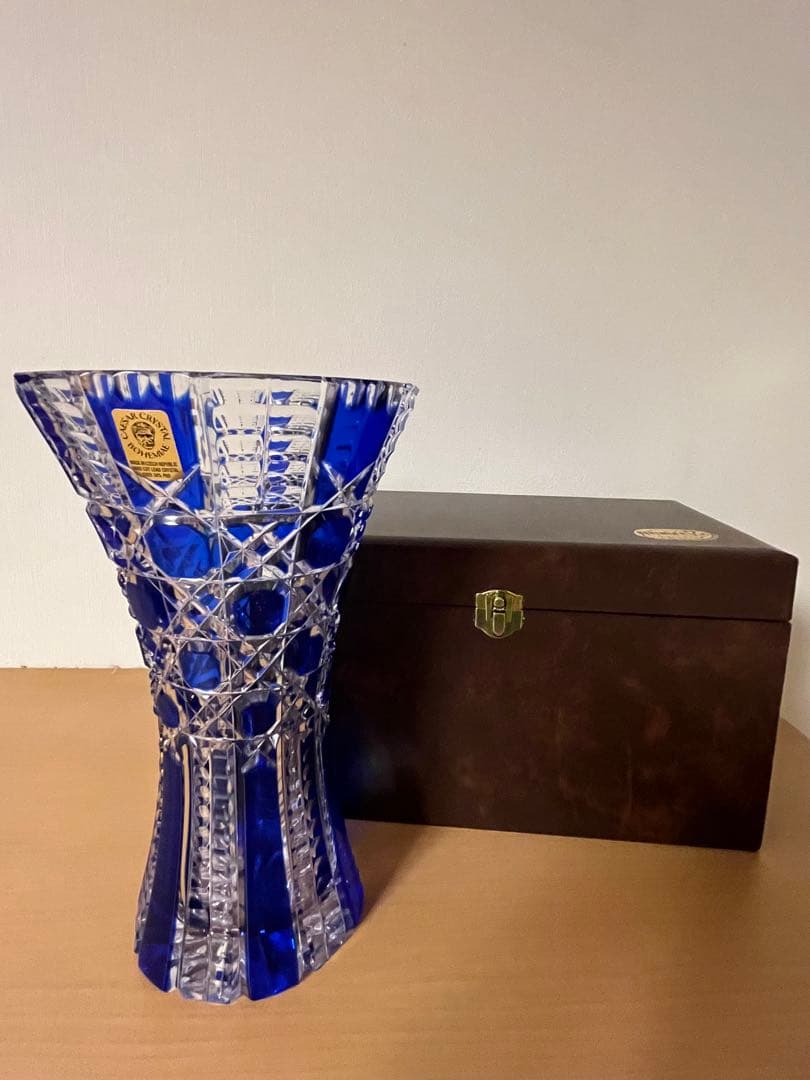 BOHEMIA ボヘミア カイザー ハンドカット 切子 花瓶 フラワーベース