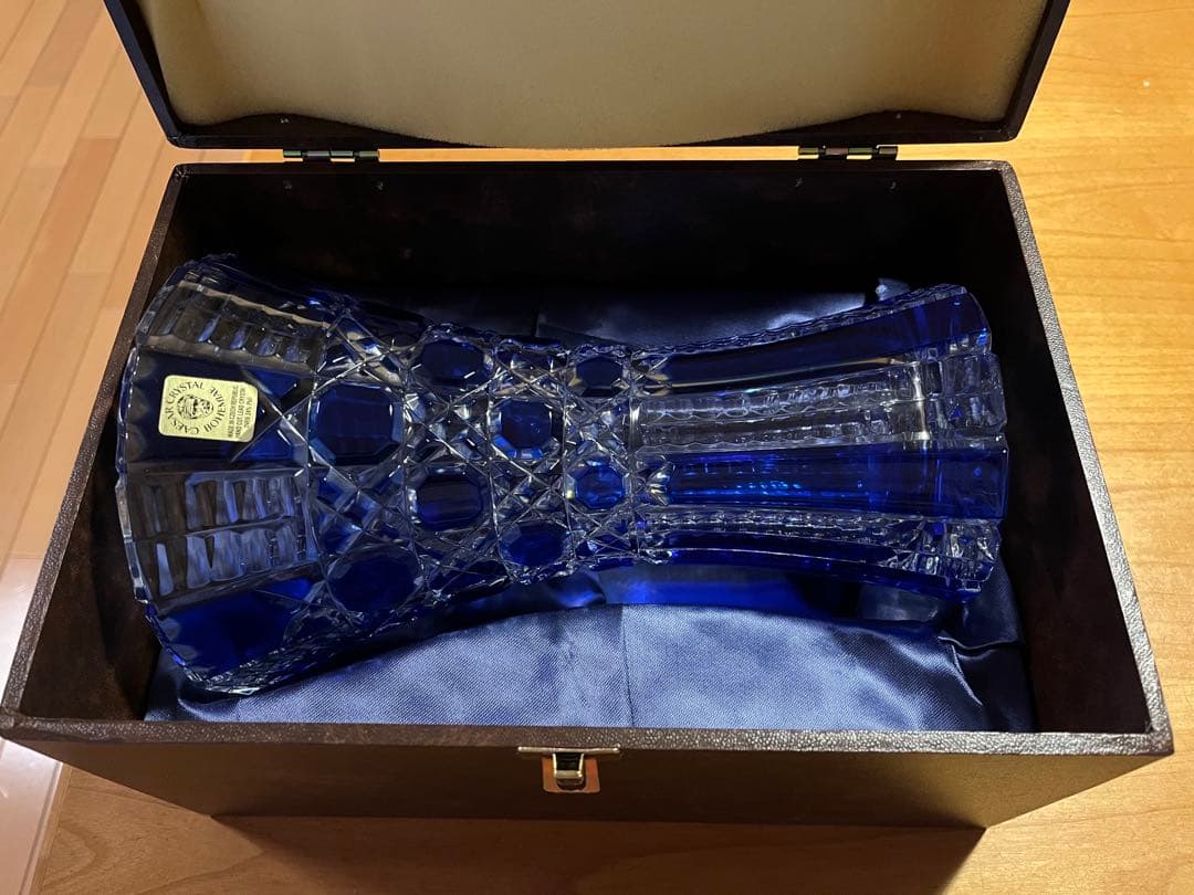 BOHEMIA ボヘミア カイザー ハンドカット 切子 花瓶 フラワーベース