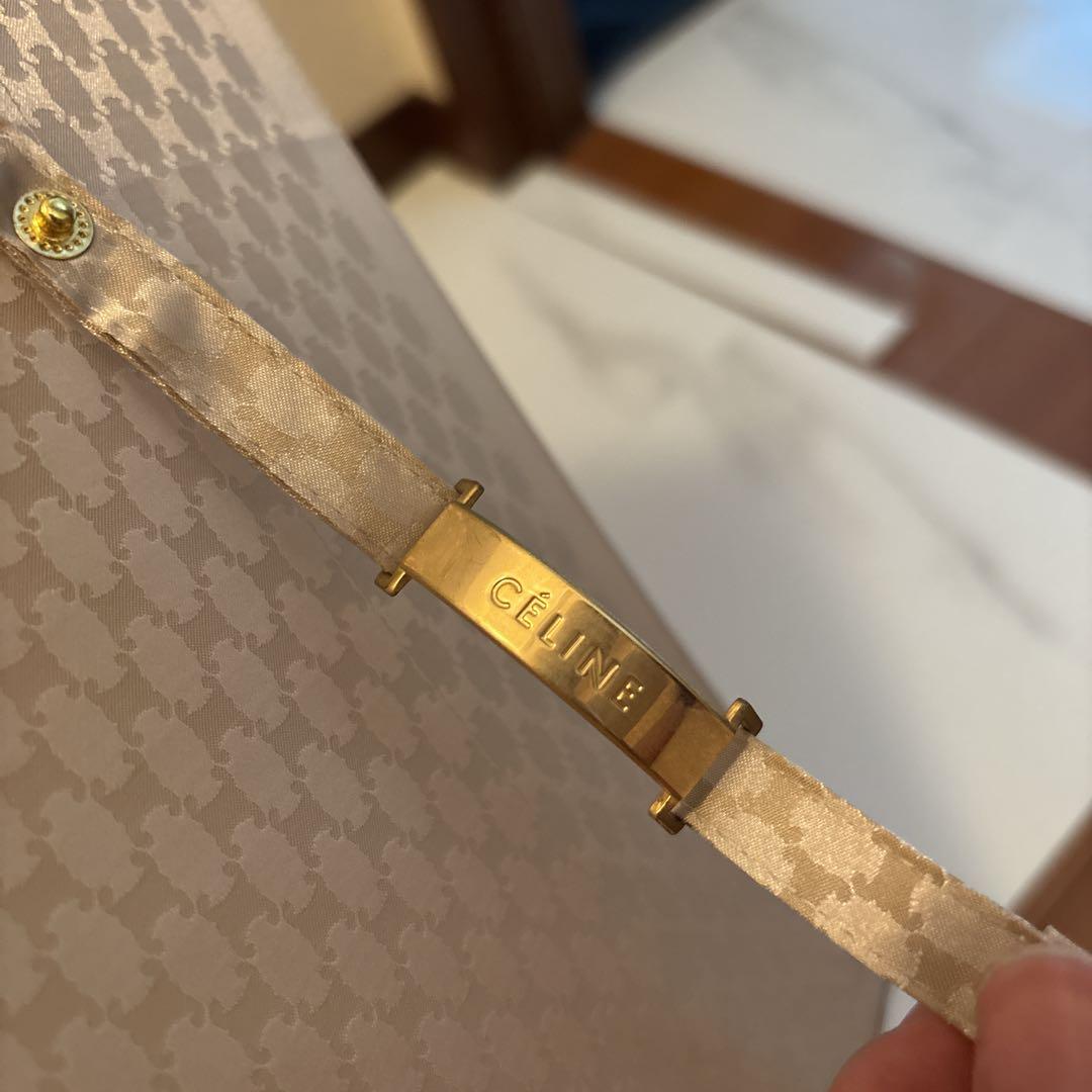 CELINE セリーヌ マカダム トリオンフ 総柄 ゴールド 長傘 レディース