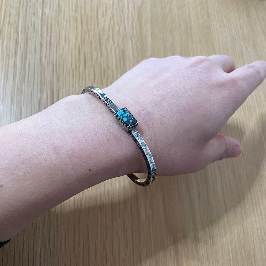 シルバーバングル　インディアンジュエリー　ターコイズ