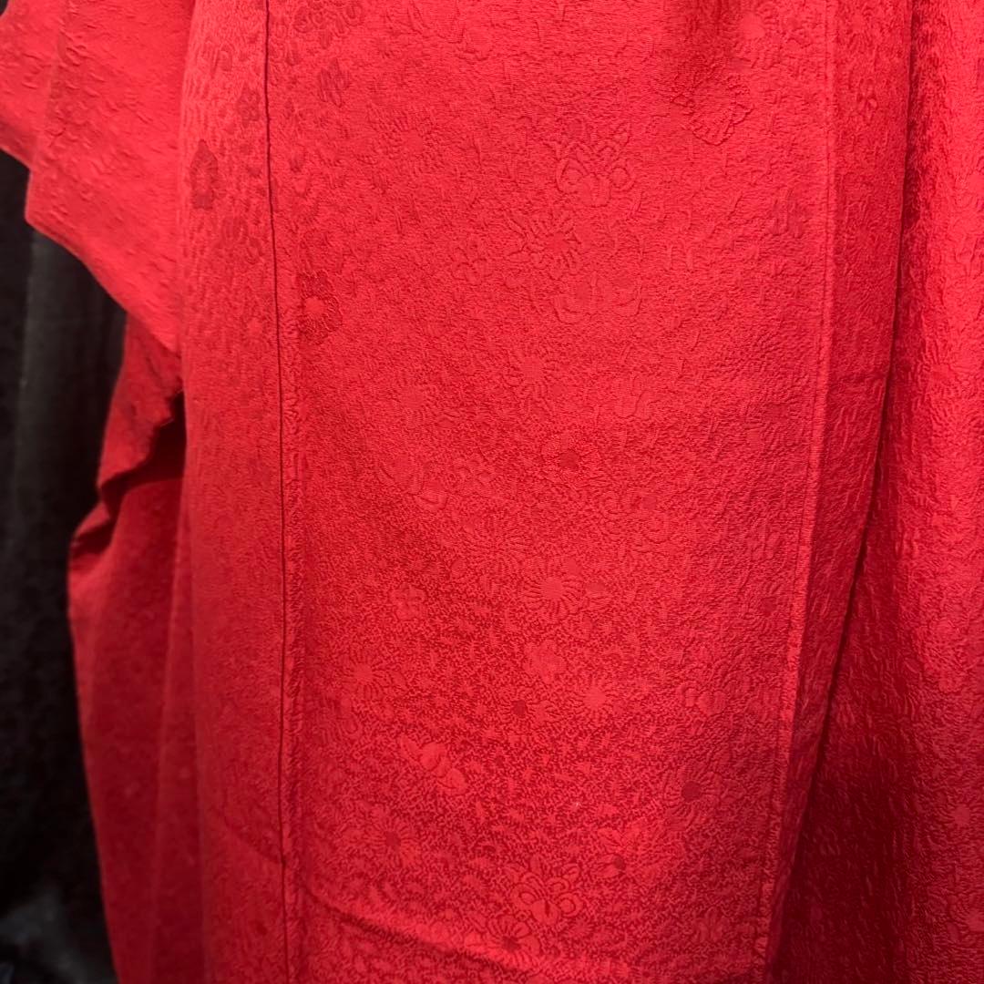 美品　辻ヶ花地紋　辻が花　色無地　赤地　逸品　フルセット　振袖　(振袖のみ)