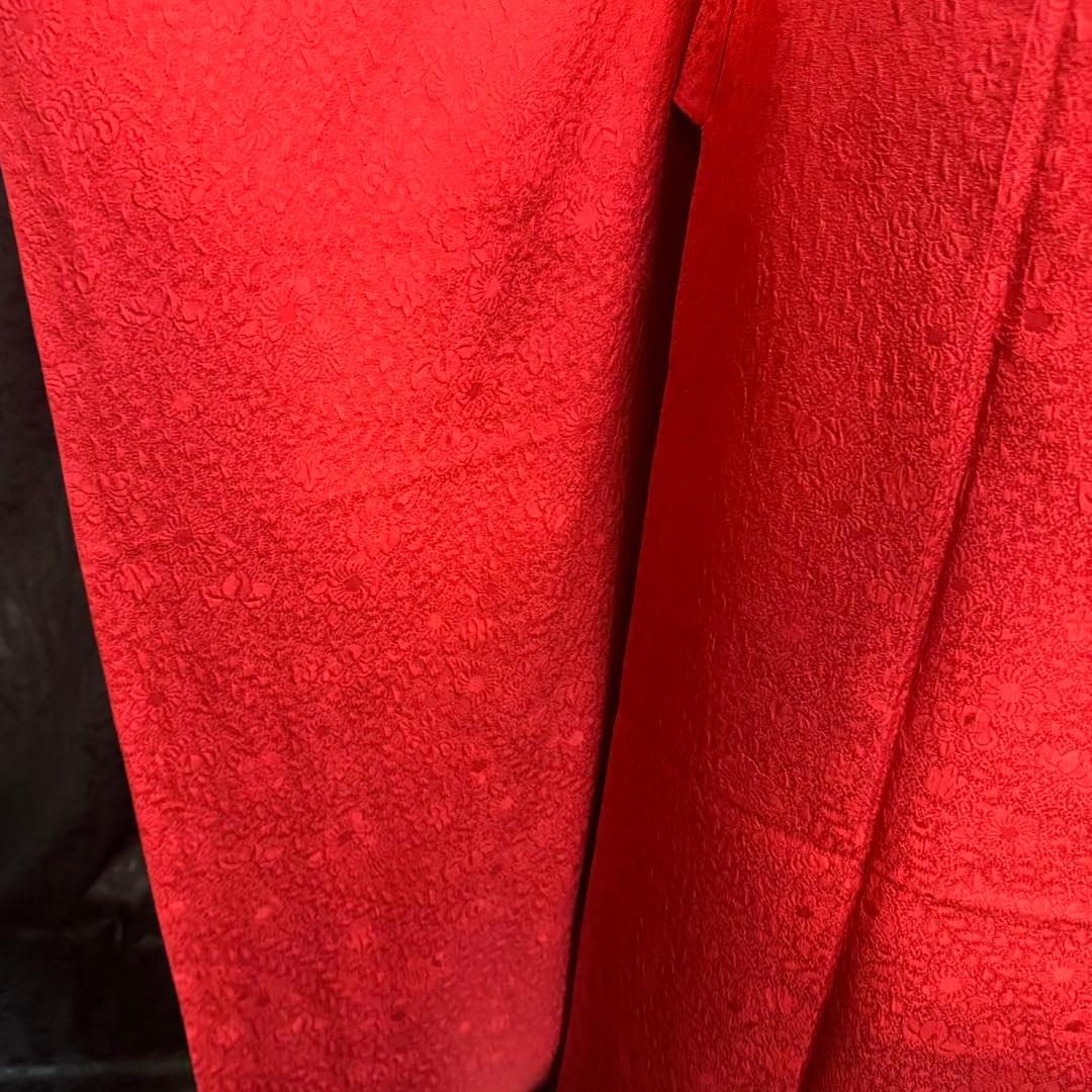 美品　辻ヶ花地紋　辻が花　色無地　赤地　逸品　フルセット　振袖　(振袖のみ)