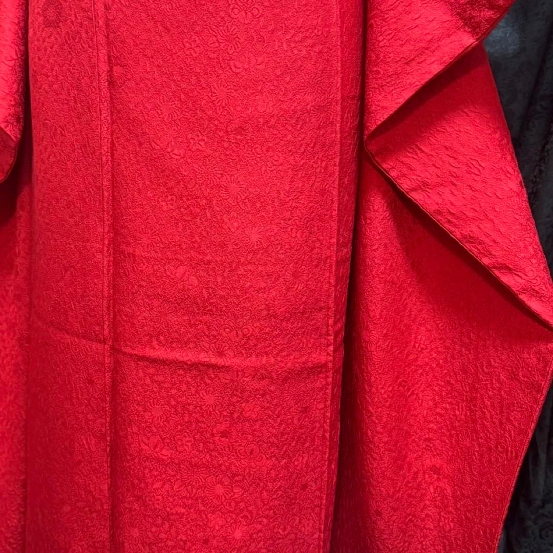 美品　辻ヶ花地紋　辻が花　色無地　赤地　逸品　フルセット　振袖　(振袖のみ)