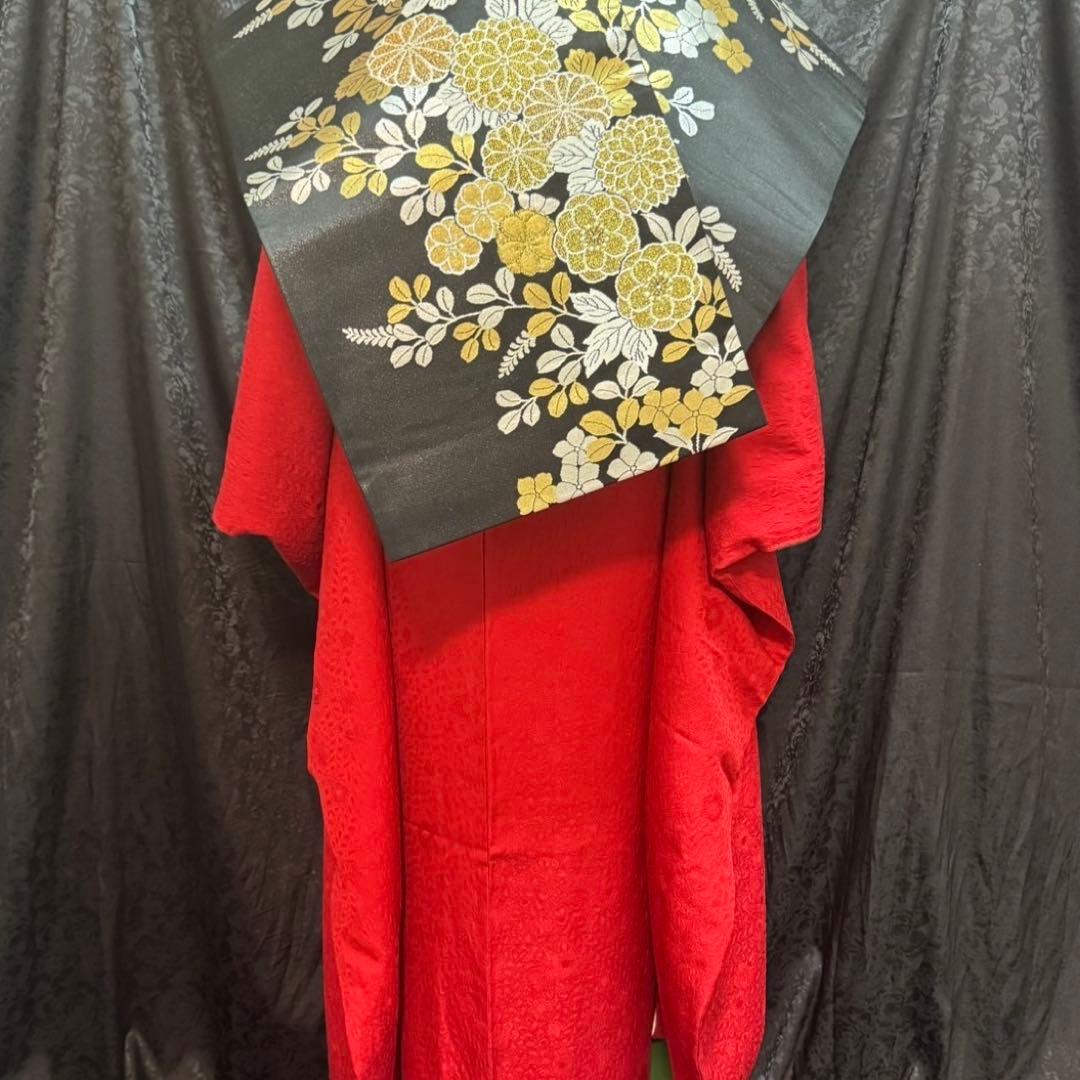 美品　辻ヶ花地紋　辻が花　色無地　赤地　逸品　フルセット　振袖　(振袖のみ)