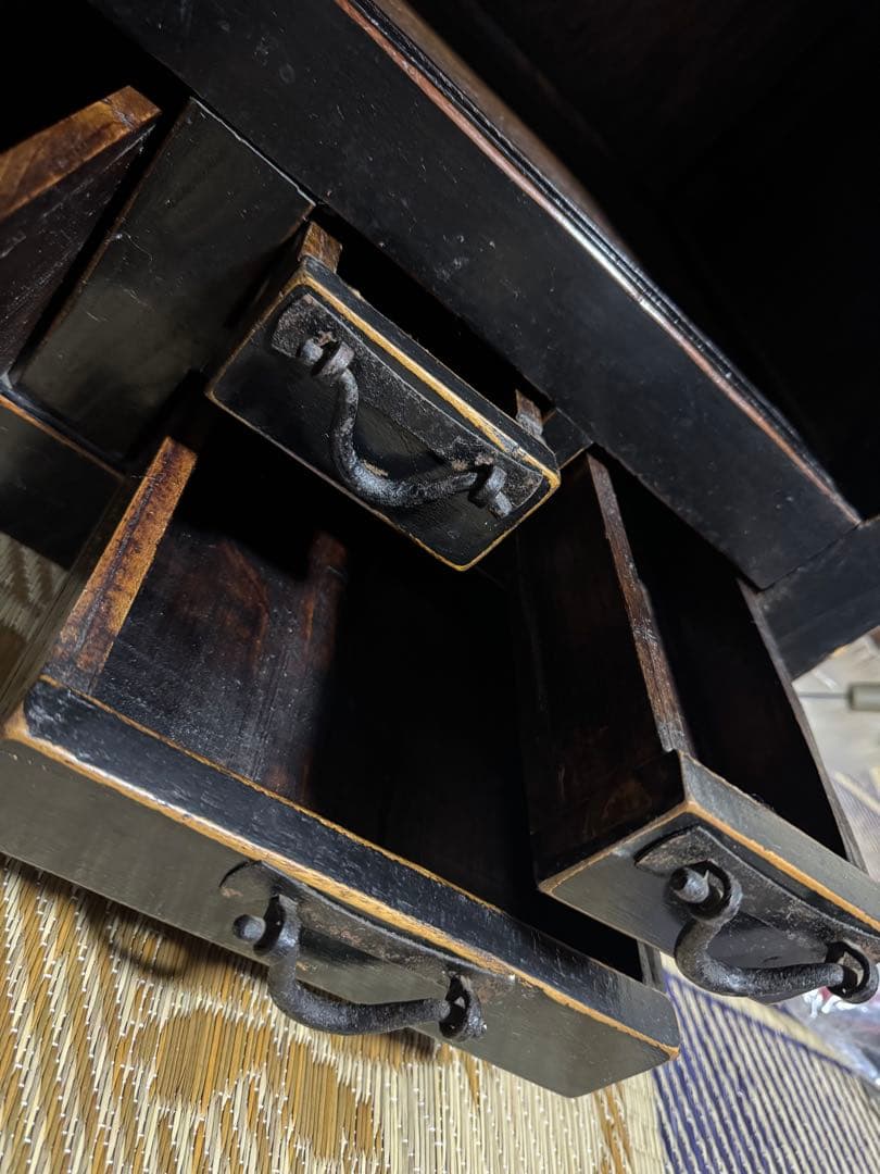 【高級】【良品】【限定4/20マデ】和風 茶箪笥(黒) Btype