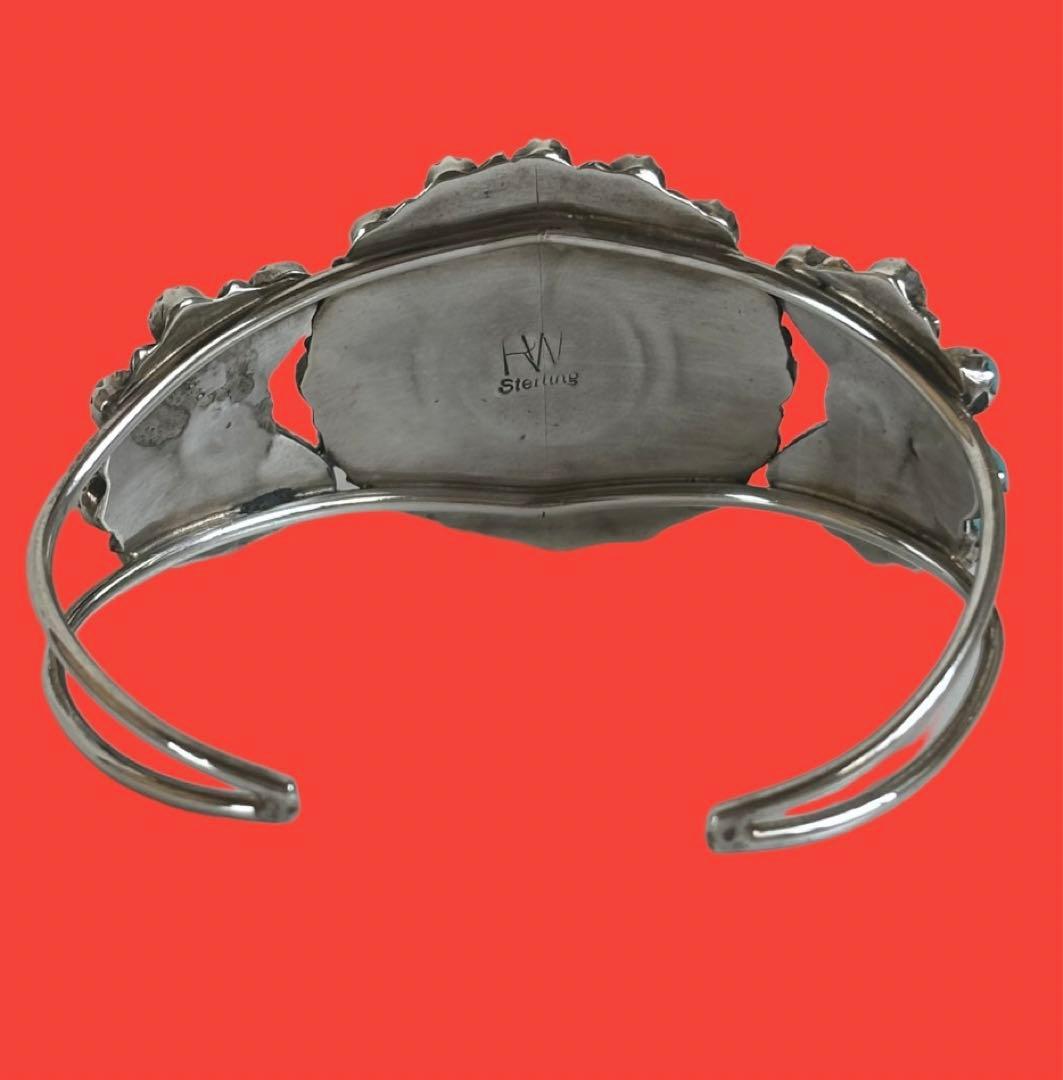 ＊STERLING＊ターコイズ バングル ナバホ インディアンジュエリー 刻印有