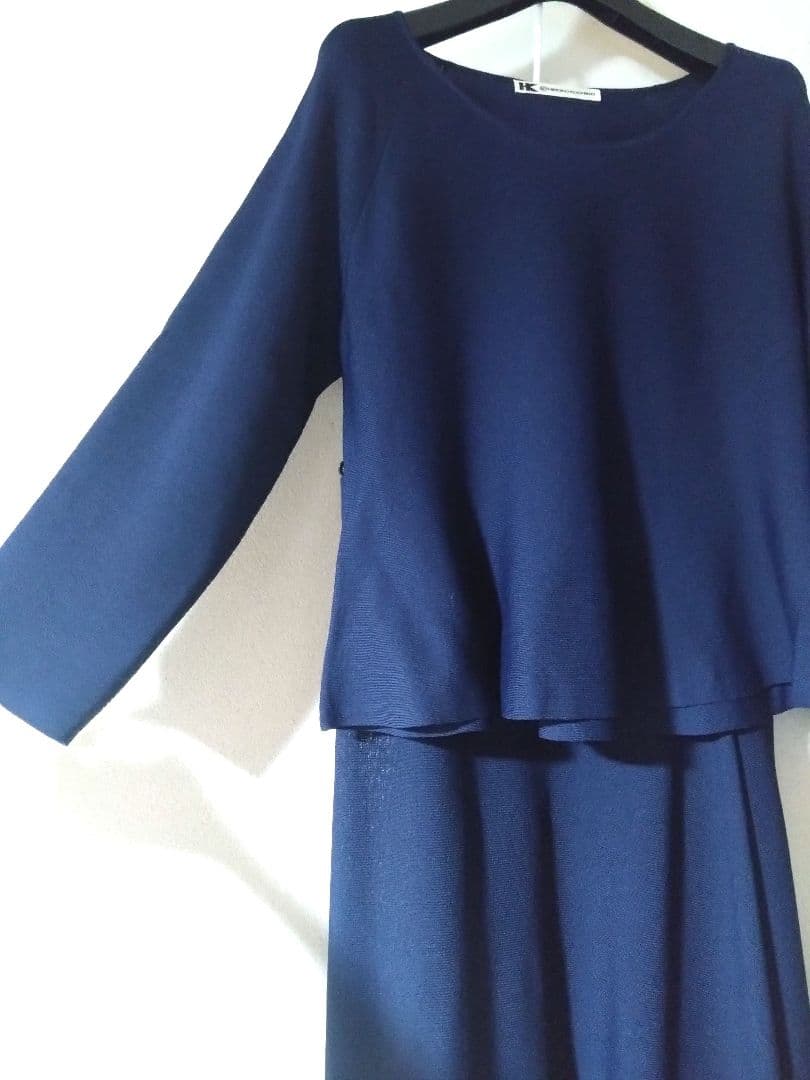 【美品】11号　HIROKO KOSHINO ニット　セットアップ　七〜八分袖