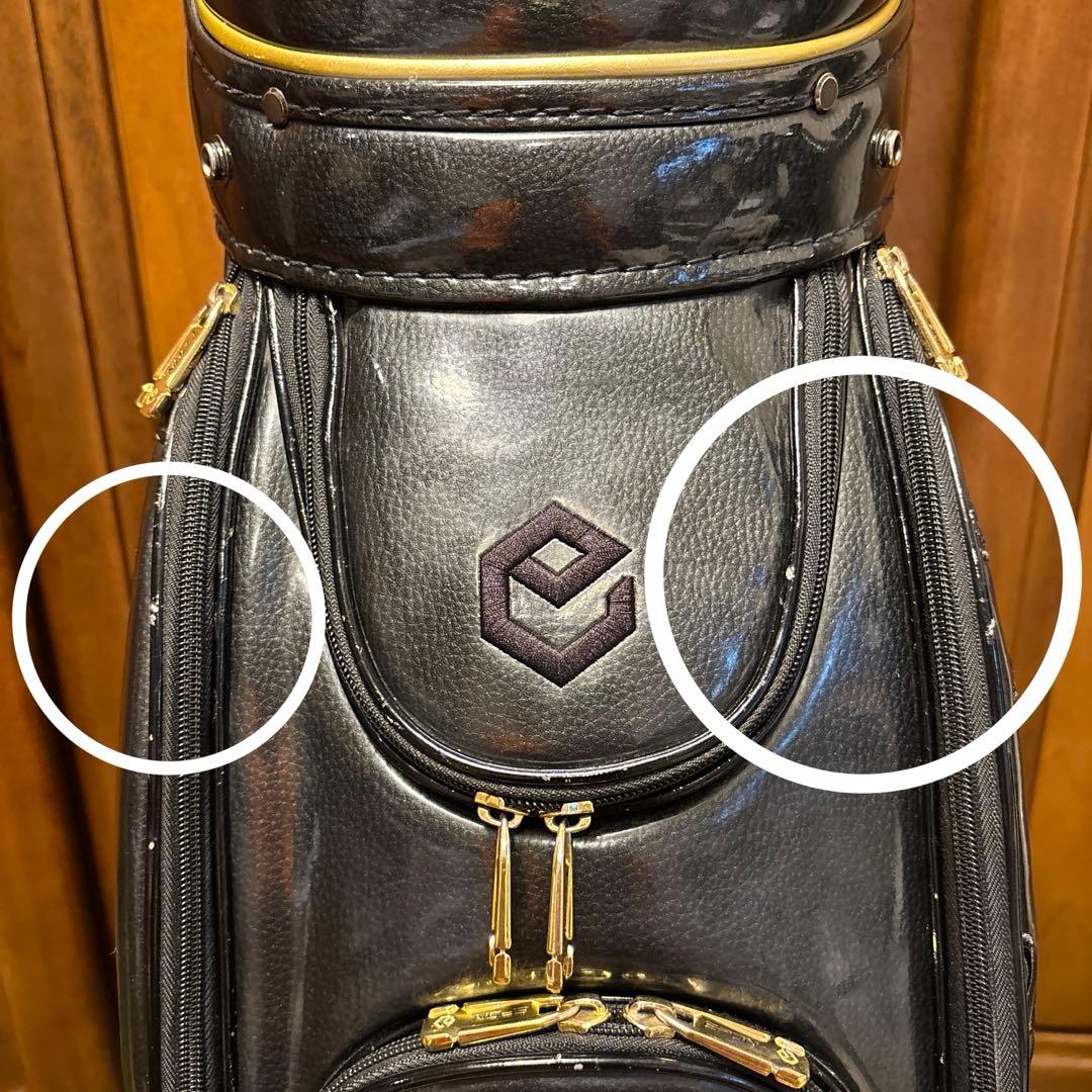 希少！エポン越後の龍エナメルキャディバッグ黒、パターカバー付き