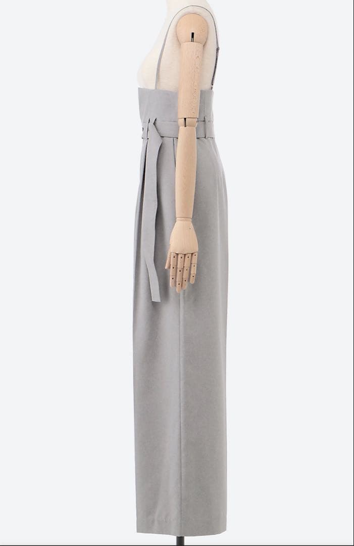 roughlow verseau ハイウエストワイドサロペット ブラック