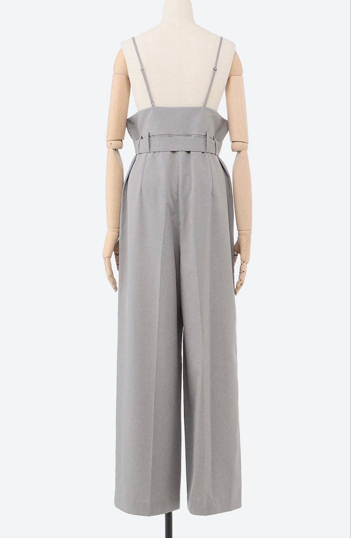 roughlow verseau ハイウエストワイドサロペット ブラック