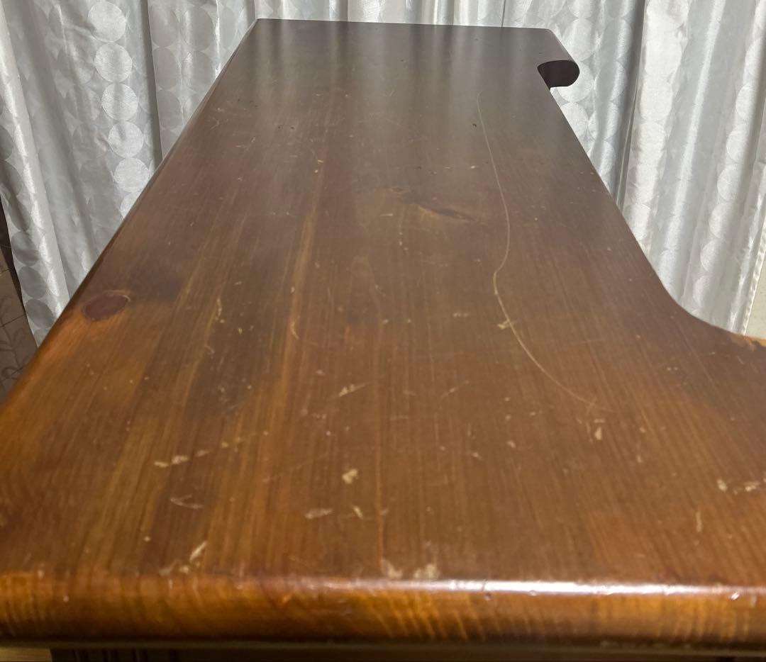 木製　キッチンカウンター（生地付き）　タイル装飾付き