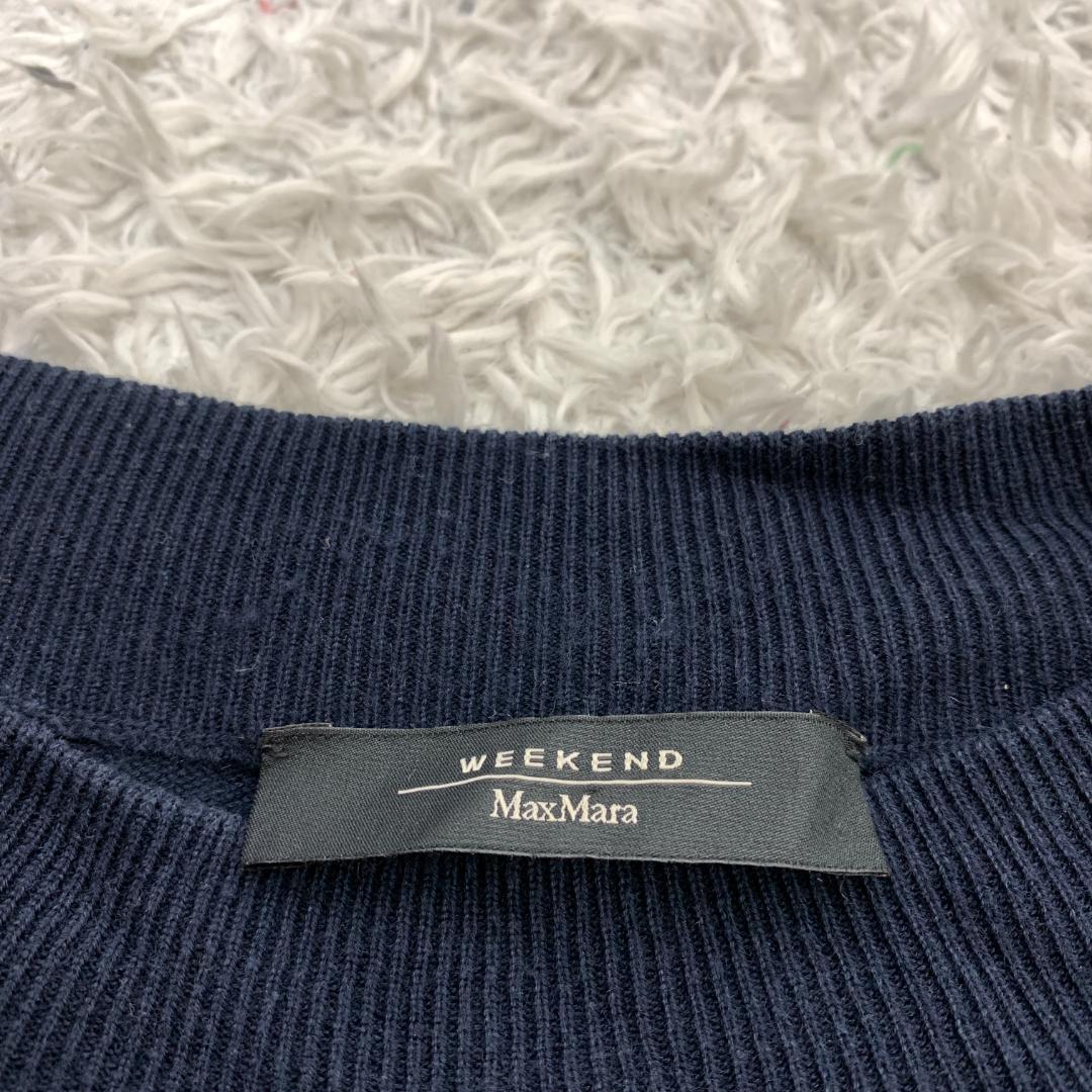 ウィークエンドマックスマーラ ワンピース シルク ウール 紺 M B2533