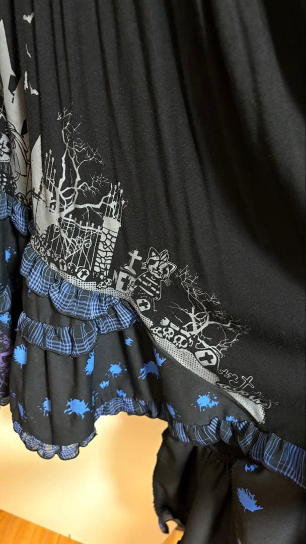 HANGRY&ANGRYワンピース 青×黒　美品/连衣裙，蓝黑配色，成色极佳