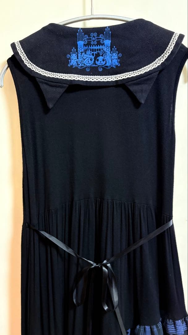 HANGRY&ANGRYワンピース 青×黒　美品/连衣裙，蓝黑配色，成色极佳