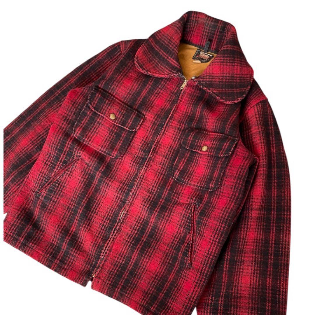 希少vintage50sWoolrichバッファローチェックウールジャケット古着